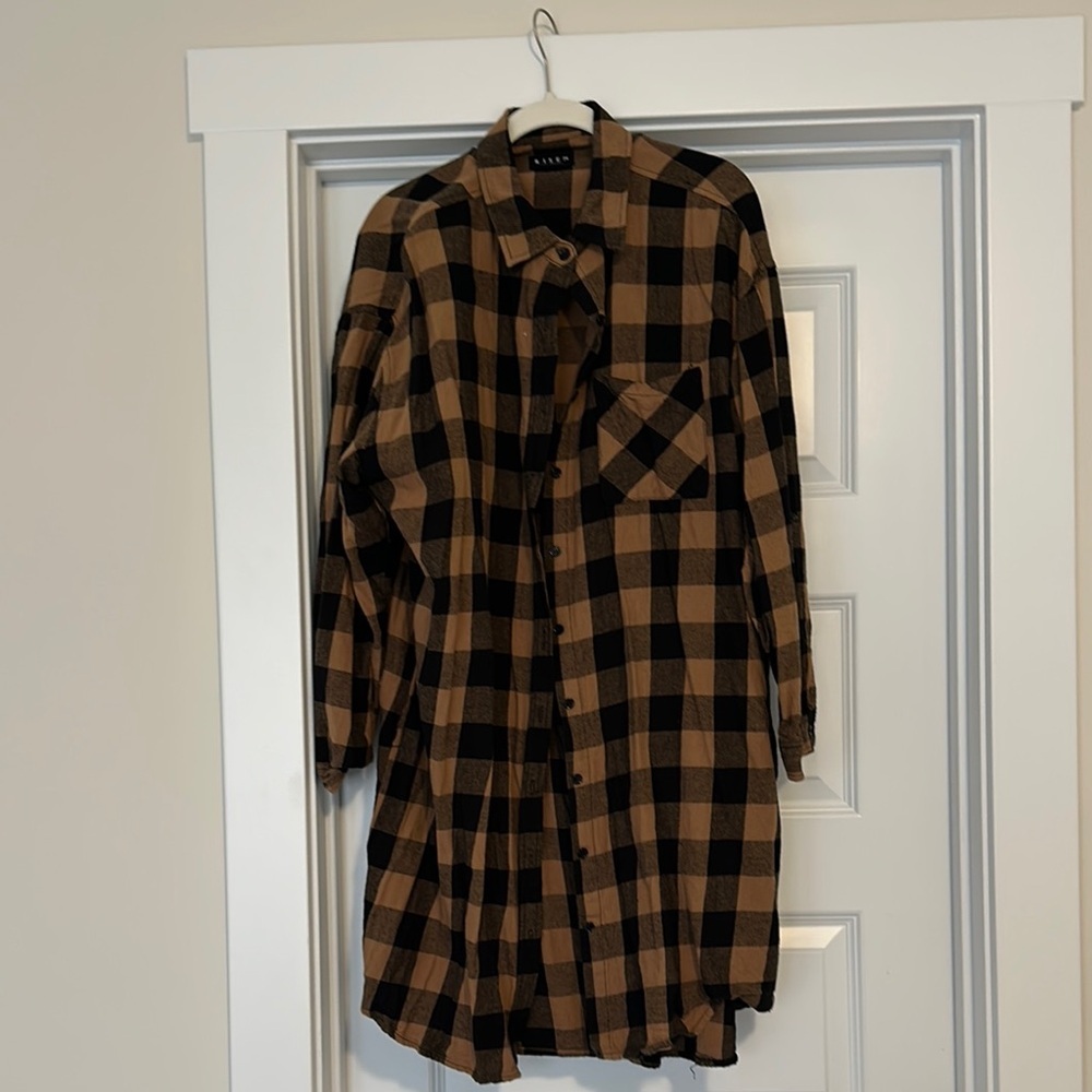 Womens long plaid